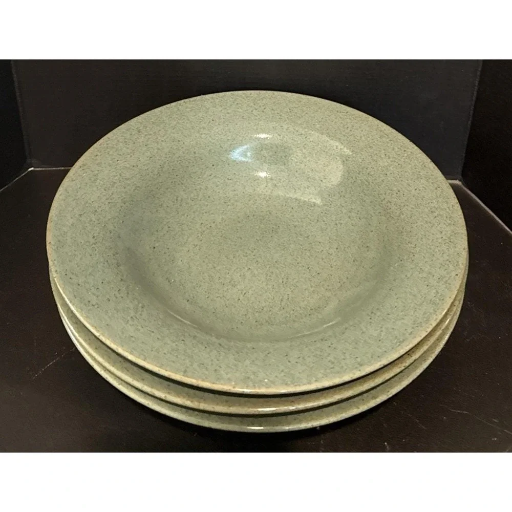 Lindt Stymeist Craftworks Green Tea Speckled Rimmed Salad Bowl Japan Set Of 3